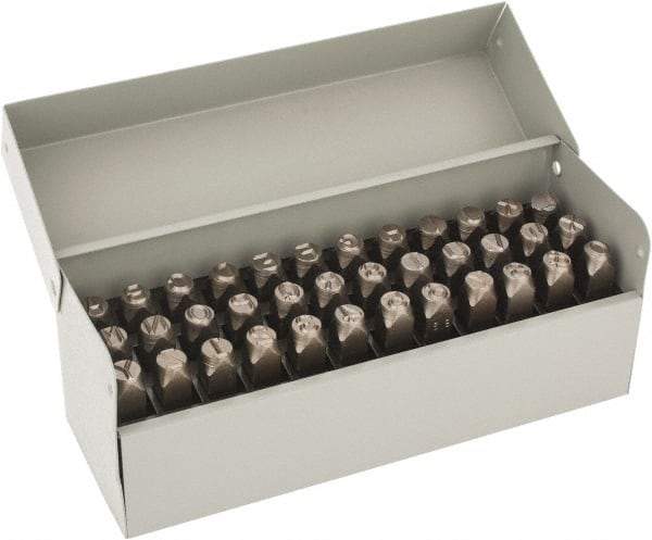 C.H. Hanson - 36 Piece, 3/8" Character Steel Stamp Set - Letters & Figures, Standard - Caliber Tooling