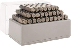 C.H. Hanson - 27 Piece, 1/4" Character Steel Stamp Set - Letters, Heavy Duty - Caliber Tooling