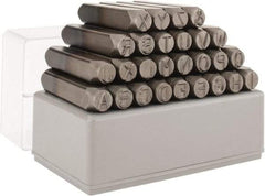 C.H. Hanson - 27 Piece, 3/8" Character Steel Stamp Set - Letters, Heavy Duty - Caliber Tooling