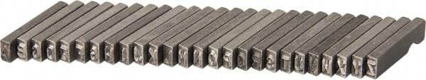 C.H. Hanson - 26 Piece, 1/8 Inch Character, Steel Type Set - 8 Character Capacity, A-Z Content - Caliber Tooling