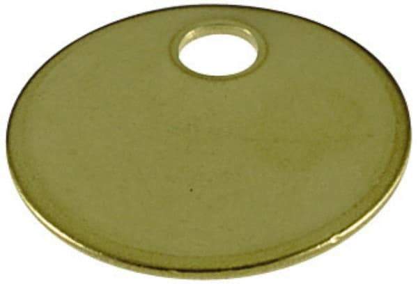 C.H. Hanson - 1 Inch Diameter, Round, Brass Blank Metal Tag - Blank Metal Check - Caliber Tooling