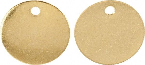 C.H. Hanson - 1-1/2 Inch Diameter, Round, Brass Blank Metal Tag - Blank Metal Check - Caliber Tooling