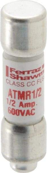 Ferraz Shawmut - 600 VAC/VDC, 0.5 Amp, Fast-Acting General Purpose Fuse - Clip Mount, 1-1/2" OAL, 100 at DC, 200 at AC kA Rating, 13/32" Diam - Caliber Tooling