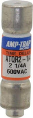 Ferraz Shawmut - 300 VDC, 600 VAC, 2.25 Amp, Time Delay General Purpose Fuse - Clip Mount, 1-1/2" OAL, 100 at DC, 200 at AC kA Rating, 13/32" Diam - Caliber Tooling