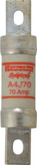 Ferraz Shawmut - 300 VDC, 600 VAC, 70 Amp, Fast-Acting General Purpose Fuse - Clip Mount, 4-5/8" OAL, 100 at DC, 200 at AC kA Rating, 1-1/8" Diam - Caliber Tooling