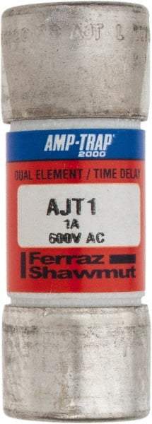 Ferraz Shawmut - 500 VDC, 600 VAC, 1 Amp, Time Delay General Purpose Fuse - Clip Mount, 2-1/4" OAL, 100 at DC, 200 at AC, 300 (Self-Certified) kA Rating, 13/16" Diam - Caliber Tooling