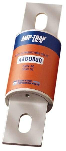 Ferraz Shawmut - 500 VDC, 600 VAC, 800 Amp, Time Delay General Purpose Fuse - Bolt-on Mount, 10-3/4" OAL, 100 at DC, 200 at AC, 300 (Self-Certified) kA Rating, 2-1/2" Diam - Caliber Tooling