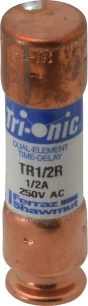 Ferraz Shawmut - 250 VAC/VDC, 0.5 Amp, Time Delay General Purpose Fuse - Clip Mount, 50.8mm OAL, 20 at DC, 200 at AC kA Rating, 9/16" Diam - Caliber Tooling