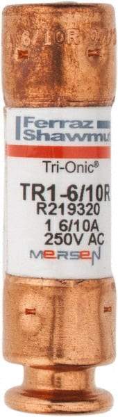 Ferraz Shawmut - 250 VAC/VDC, 1.6 Amp, Time Delay General Purpose Fuse - Clip Mount, 50.8mm OAL, 20 at DC, 200 at AC kA Rating, 9/16" Diam - Caliber Tooling