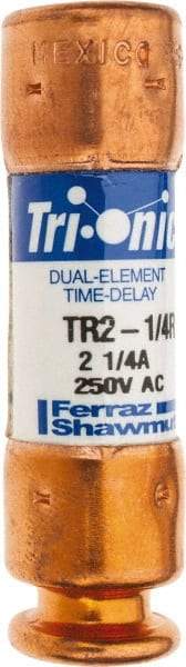 Ferraz Shawmut - 250 VAC/VDC, 2.25 Amp, Time Delay General Purpose Fuse - Clip Mount, 50.8mm OAL, 20 at DC, 200 at AC kA Rating, 9/16" Diam - Caliber Tooling