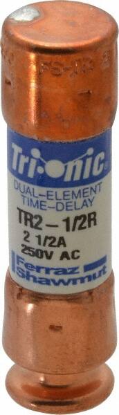 Ferraz Shawmut - 250 VAC/VDC, 2.5 Amp, Time Delay General Purpose Fuse - Clip Mount, 50.8mm OAL, 20 at DC, 200 at AC kA Rating, 9/16" Diam - Caliber Tooling