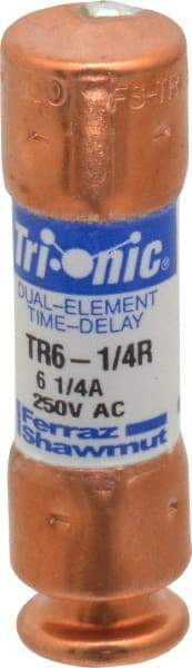 Ferraz Shawmut - 160 VDC, 250 VAC, 6.25 Amp, Time Delay General Purpose Fuse - Clip Mount, 50.8mm OAL, 20 at DC, 200 at AC kA Rating, 9/16" Diam - Caliber Tooling