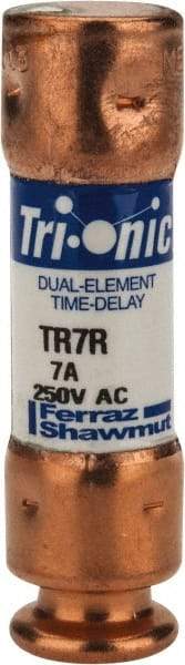 Ferraz Shawmut - 160 VDC, 250 VAC, 7 Amp, Time Delay General Purpose Fuse - Clip Mount, 50.8mm OAL, 20 at DC, 200 at AC kA Rating, 9/16" Diam - Caliber Tooling