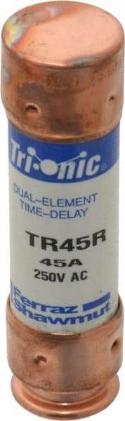 Ferraz Shawmut - 250 VAC/VDC, 45 Amp, Time Delay General Purpose Fuse - Clip Mount, 76.2mm OAL, 20 at DC, 200 at AC kA Rating, 13/16" Diam - Caliber Tooling