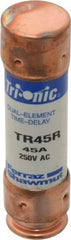 Ferraz Shawmut - 250 VAC/VDC, 45 Amp, Time Delay General Purpose Fuse - Clip Mount, 76.2mm OAL, 20 at DC, 200 at AC kA Rating, 13/16" Diam - Caliber Tooling