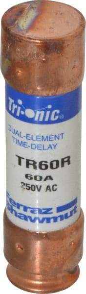 Ferraz Shawmut - 250 VAC/VDC, 60 Amp, Time Delay General Purpose Fuse - Clip Mount, 76.2mm OAL, 20 at DC, 200 at AC kA Rating, 13/16" Diam - Caliber Tooling