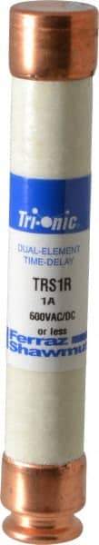 Ferraz Shawmut - 600 VAC/VDC, 1 Amp, Time Delay General Purpose Fuse - Clip Mount, 127mm OAL, 20 at DC, 200 at AC kA Rating, 13/16" Diam - Caliber Tooling