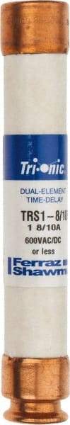 Ferraz Shawmut - 600 VAC/VDC, 1.8 Amp, Time Delay General Purpose Fuse - Clip Mount, 127mm OAL, 20 at DC, 200 at AC kA Rating, 13/16" Diam - Caliber Tooling