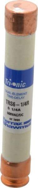 Ferraz Shawmut - 600 VAC/VDC, 6.25 Amp, Time Delay General Purpose Fuse - Clip Mount, 127mm OAL, 20 at DC, 200 at AC kA Rating, 13/16" Diam - Caliber Tooling
