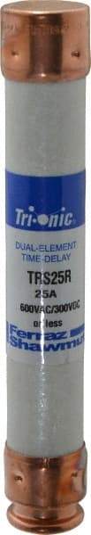 Ferraz Shawmut - 300 VDC, 600 VAC, 25 Amp, Time Delay General Purpose Fuse - Clip Mount, 127mm OAL, 20 at DC, 200 at AC kA Rating, 13/16" Diam - Caliber Tooling