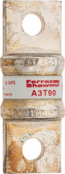 Ferraz Shawmut - 160 VDC, 300 VAC, 90 Amp, Fast-Acting General Purpose Fuse - Bolt-on Mount, 2-5/32" OAL, 200 at AC, 50 at DC kA Rating, 13/16" Diam - Caliber Tooling