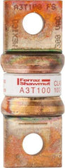 Ferraz Shawmut - 160 VDC, 300 VAC, 100 Amp, Fast-Acting General Purpose Fuse - Bolt-on Mount, 2-5/32" OAL, 200 at AC, 50 at DC kA Rating, 13/16" Diam - Caliber Tooling