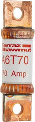 Ferraz Shawmut - 300 VDC & 600 VAC, 70 Amp, Fast-Acting General Purpose Fuse - Bolt-on Mount, 75mm OAL, 100 at DC, 200 at AC kA Rating, 13/16" Diam - Caliber Tooling