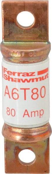 Ferraz Shawmut - 300 VDC & 600 VAC, 80 Amp, Fast-Acting General Purpose Fuse - Bolt-on Mount, 75mm OAL, 100 at DC, 200 at AC kA Rating, 13/16" Diam - Caliber Tooling