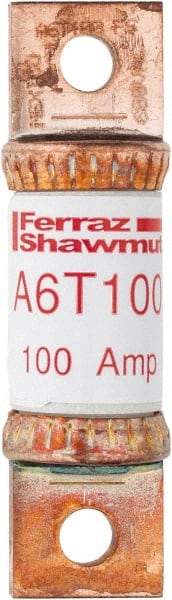 Ferraz Shawmut - 300 VDC & 600 VAC, 100 Amp, Fast-Acting General Purpose Fuse - Bolt-on Mount, 75mm OAL, 100 at DC, 200 at AC kA Rating, 13/16" Diam - Caliber Tooling