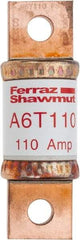 Ferraz Shawmut - 300 VDC, 600 VAC, 110 Amp, Fast-Acting General Purpose Fuse - Bolt-on Mount, 3-1/4" OAL, 100 at DC, 200 at AC kA Rating, 1-1/16" Diam - Caliber Tooling