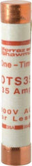 Ferraz Shawmut - 300 VDC, 600 VAC, 35 Amp, Fast-Acting General Purpose Fuse - Clip Mount, 5-1/2" OAL, 20 at DC, 50 at AC kA Rating, 1-1/16" Diam - Caliber Tooling