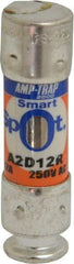 Ferraz Shawmut - 250 VAC/VDC, 12 Amp, Time Delay General Purpose Fuse - Clip Mount, 51mm OAL, 100 at DC, 200 at AC kA Rating, 9/16" Diam - Caliber Tooling