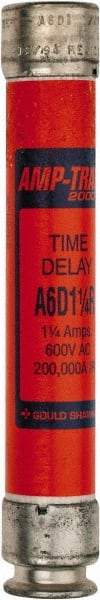 Ferraz Shawmut - 600 VAC/VDC, 1.25 Amp, Time Delay General Purpose Fuse - Clip Mount, 127mm OAL, 100 at DC, 200 at AC kA Rating, 13/16" Diam - Caliber Tooling