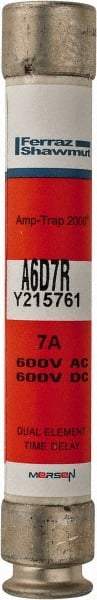 Ferraz Shawmut - 600 VAC/VDC, 7 Amp, Time Delay General Purpose Fuse - Clip Mount, 127mm OAL, 100 at DC, 200 at AC kA Rating, 13/16" Diam - Caliber Tooling