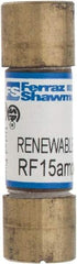 Ferraz Shawmut - 250 VAC, 15 Amp, Fast-Acting Renewable Fuse - Clip Mount, 51mm OAL, 10 at AC kA Rating, 9/16" Diam - Caliber Tooling