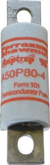 Ferraz Shawmut - 450 VDC, 500 VAC, 80 Amp, Fast-Acting Semiconductor/High Speed Fuse - Bolt-on Mount, 3-5/8" OAL, 100 at AC, 79 at DC kA Rating, 1" Diam - Caliber Tooling