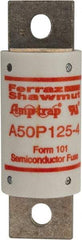 Ferraz Shawmut - 450 VDC, 500 VAC, 125 Amp, Fast-Acting Semiconductor/High Speed Fuse - Bolt-on Mount, 3-5/8" OAL, 100 at AC, 79 at DC kA Rating, 31mm Diam - Caliber Tooling