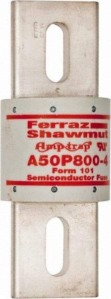 Ferraz Shawmut - 450 VDC, 500 VAC, 800 Amp, Fast-Acting Semiconductor/High Speed Fuse - Bolt-on Mount, 6-15/32" OAL, 100 at AC, 79 at DC kA Rating, 2-1/2" Diam - Caliber Tooling