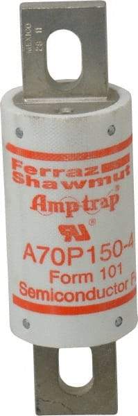 Ferraz Shawmut - 650 VDC, 700 VAC, 150 Amp, Fast-Acting Semiconductor/High Speed Fuse - Bolt-on Mount, 5-3/32" OAL, 100 at AC/DC kA Rating, 1-1/2" Diam - Caliber Tooling