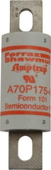 Ferraz Shawmut - 650 VDC, 700 VAC, 175 Amp, Fast-Acting Semiconductor/High Speed Fuse - Bolt-on Mount, 5-3/32" OAL, 100 at AC/DC kA Rating, 1-1/2" Diam - Caliber Tooling