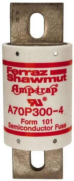 Ferraz Shawmut - 650 VDC, 700 VAC, 300 Amp, Fast-Acting Semiconductor/High Speed Fuse - Bolt-on Mount, 5-3/32" OAL, 100 at AC/DC kA Rating, 2" Diam - Caliber Tooling