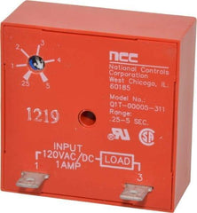 NCC - 2 Pin, Time Delay Relay - 1 at Resistive or Inductive Load Contact Amp, 120 VAC/VDC, On Board Trimpot - Caliber Tooling