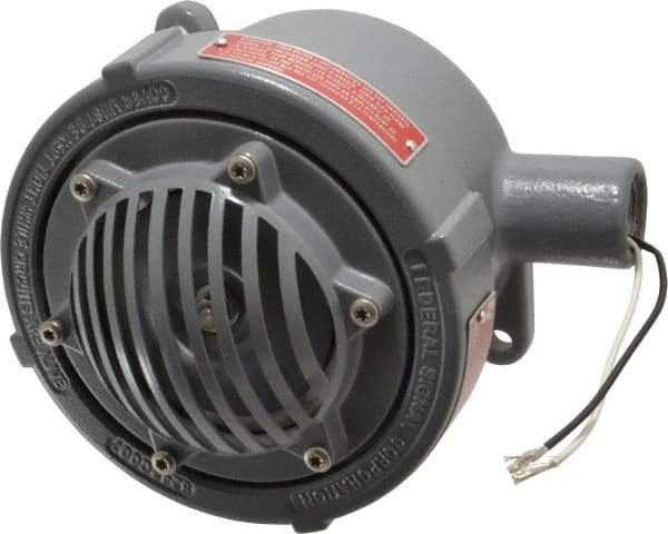 Federal Signal Corp - 6-1/2" Diam, 120 Volt Electronic Horn - 0.2 Amps, 110 Decibles at 10', Vibrating, Explosion Proof - Caliber Tooling