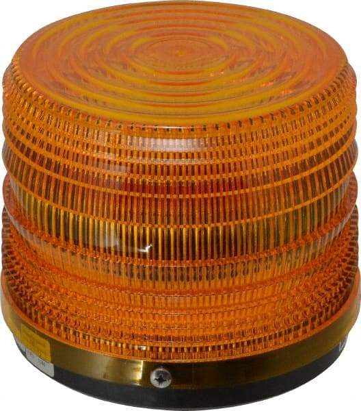 Federal Signal Corp - 24 VDC, 3R NEMA Rated, Strobe Tube, Amber, Strobe Light - 80 Flashes per min, 5-1/2 Inch Diameter, 5-1/16 Inch High, IP66 Ingress Rating, Surface Mount - Caliber Tooling