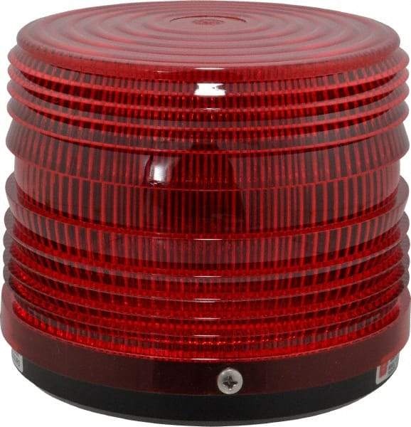 Federal Signal Corp - 120 VAC, 3R NEMA Rated, Strobe Tube, Red, Strobe Light - 80 Flashes per min, 1/2 Inch Pipe, 5-1/2 Inch Diameter, 5-1/4 Inch High, IP66 Ingress Rating, Pipe Mount - Caliber Tooling