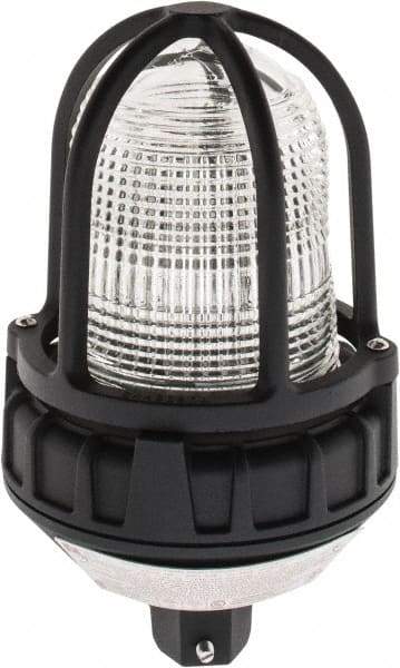 Federal Signal Corp - 120 VAC, 4X NEMA Rated, Strobe Tube, Clear, Strobe Light - 80 Flashes per min, 3/4 Inch Pipe, 5-1/2 Inch Diameter, 9-1/4 Inch High, IP66 Ingress Rating, Pipe Mount - Caliber Tooling