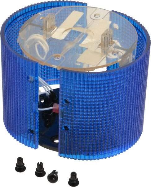 Federal Signal Corp - Incandescent Lamp, Blue, Flashing and Steady, Stackable Tower Light Module - 120 VAC, 0.13 Amp, 1 NEMA Rated, Base Mount - Caliber Tooling