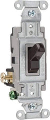 Hubbell Wiring Device-Kellems - 3 Pole, 120 to 277 VAC, 15 Amp, Commercial Grade, Toggle, Wall and Dimmer Light Switch - 4-1/16 Inch High - Caliber Tooling