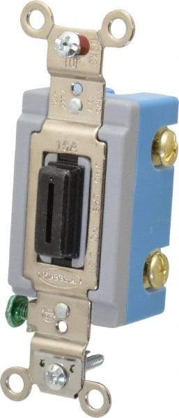 Hubbell Wiring Device-Kellems - 1 Pole, 120 to 277 VAC, 15 Amp, Industrial Grade, Key Lock, Wall and Dimmer Light Switch - 1-5/16 Inch Wide x 4-1/16 Inch High - Caliber Tooling