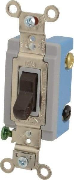 Hubbell Wiring Device-Kellems - 3 Pole, 120 to 277 VAC, 15 Amp, Industrial Toggle, Wall and Dimmer Light Switch - 1-5/16 Inch Wide x 4-1/16 Inch High - Caliber Tooling